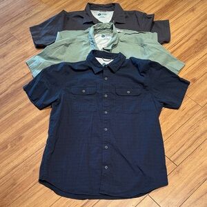 3 Sierra Designs Button Down Short Sleeve Shirts. Size L.